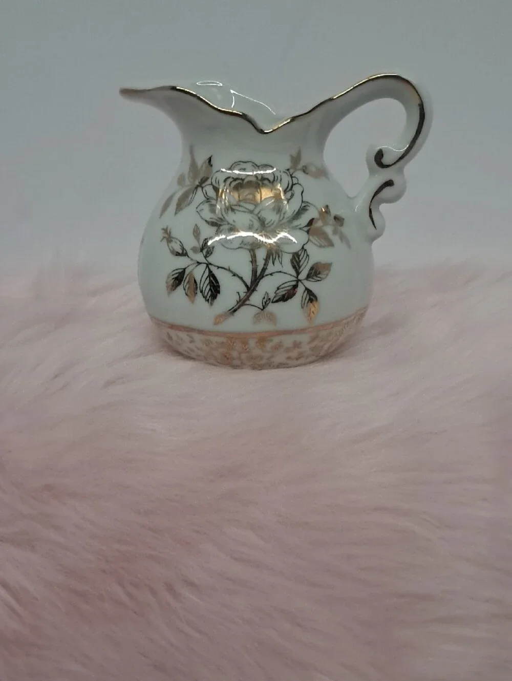 Norcrest 50th Anniversary White Porcelain Cream Pitcher with Gold Accents